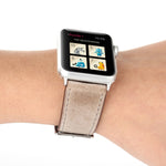 Für Apple Watch Ultra 49 mm &amp; Watch Ultra 2 49 mm / Series 10 46 mm / 9 &amp; 8 &amp; 7 45 mm / SE 3 &amp; SE 2 &amp; 6 &amp; SE 5 &amp; 4 44 mm / 3 &amp; 2 &amp; 1 42 mm: Armband aus echtem Leder im frischen Stil, 42 mm