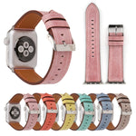 Für Apple Watch Ultra 49 mm &amp; Watch Ultra 2 49 mm / Series 10 46 mm / 9 &amp; 8 &amp; 7 45 mm / SE 3 &amp; SE 2 &amp; 6 &amp; SE 5 &amp; 4 44 mm / 3 &amp; 2 &amp; 1 42 mm: Armband aus echtem Leder im frischen Stil, 42 mm