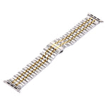 22 mm Herren-Armband mit verdeckter Faltschließe, 7 Perlen, Edelstahl, passend für Apple Watch 38 mm, 22 mm Herren