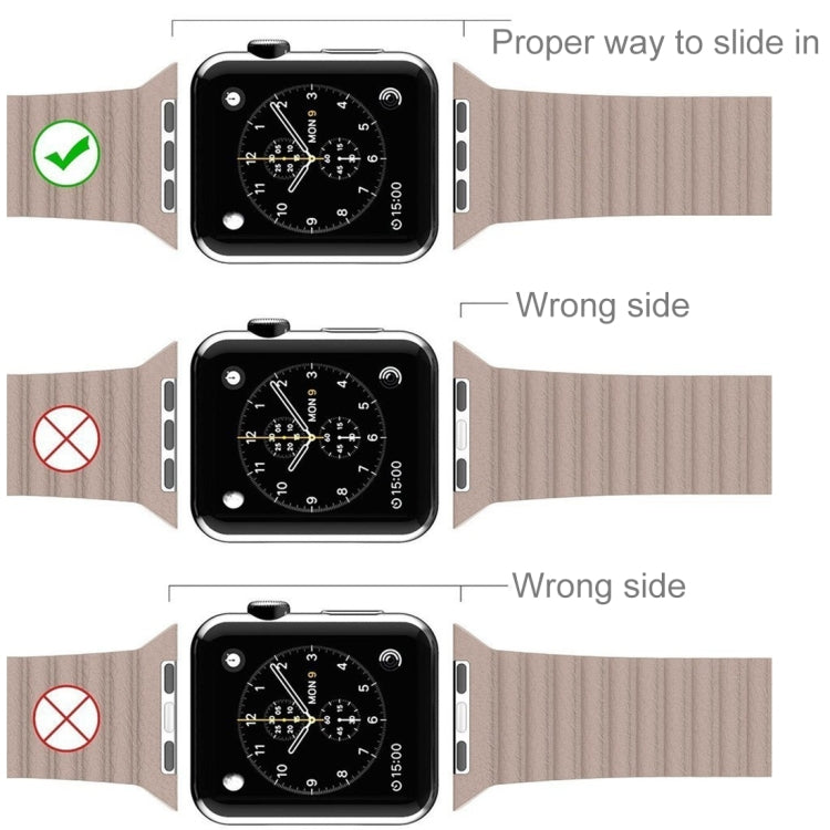 Armband aus PU-Leder mit Magnetverschluss für Apple Watch 42 mm