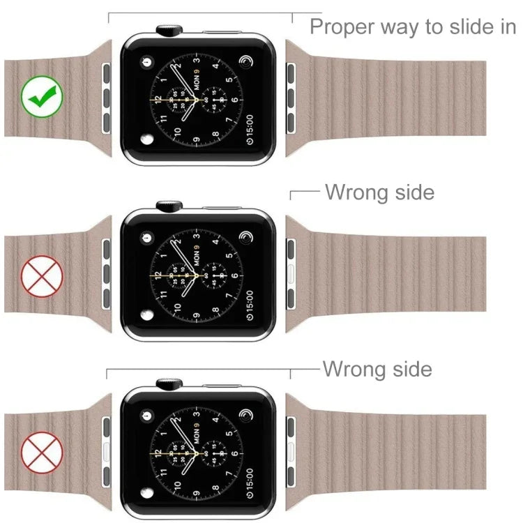 Armband aus PU-Leder mit Magnetverschluss für Apple Watch 42 mm