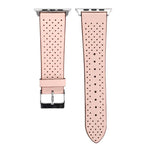 Für Apple Watch Series 10 42 mm / 9 &amp; 8 &amp; 7 41 mm / SE 3 &amp; SE 2 &amp; 6 &amp; SE 5 &amp; 4 40 mm / 3 &amp; 2 &amp; 1 38 mm: Schlichtes, modisches Echtlederarmband mit Lochmuster, 38 mm