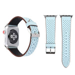 Für Apple Watch Series 10 42 mm / 9 &amp; 8 &amp; 7 41 mm / SE 3 &amp; SE 2 &amp; 6 &amp; SE 5 &amp; 4 40 mm / 3 &amp; 2 &amp; 1 38 mm: Schlichtes, modisches Echtlederarmband mit Lochmuster, 38 mm