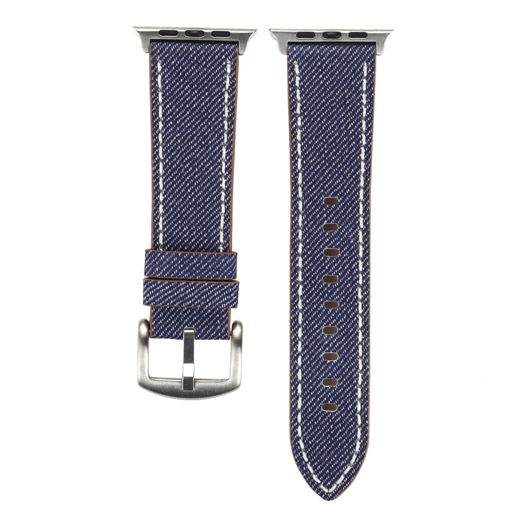 Für Apple Watch Series 10 42 mm / 9 &amp; 8 &amp; 7 41 mm / SE 3 &amp; SE 2 &amp; 6 &amp; SE 5 &amp; 4 40 mm / 3 &amp; 2 &amp; 1 38 mm: Schlichtes, modisches Armband aus echtem Leder im Cowboy-Stil, 38 mm