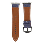 Für Apple Watch Series 10 42 mm / 9 &amp; 8 &amp; 7 41 mm / SE 3 &amp; SE 2 &amp; 6 &amp; SE 5 &amp; 4 40 mm / 3 &amp; 2 &amp; 1 38 mm: Schlichtes, modisches Armband aus echtem Leder im Cowboy-Stil, 38 mm