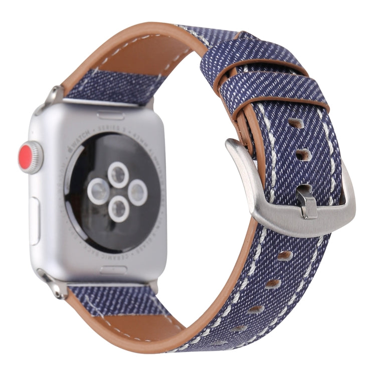 Für Apple Watch Series 10 42 mm / 9 &amp; 8 &amp; 7 41 mm / SE 3 &amp; SE 2 &amp; 6 &amp; SE 5 &amp; 4 40 mm / 3 &amp; 2 &amp; 1 38 mm: Schlichtes, modisches Armband aus echtem Leder im Cowboy-Stil, 38 mm
