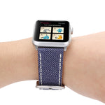 Für Apple Watch Series 10 42 mm / 9 &amp; 8 &amp; 7 41 mm / SE 3 &amp; SE 2 &amp; 6 &amp; SE 5 &amp; 4 40 mm / 3 &amp; 2 &amp; 1 38 mm: Schlichtes, modisches Armband aus echtem Leder im Cowboy-Stil, 38 mm