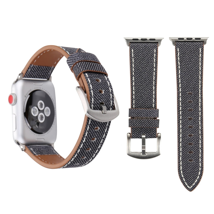 Für Apple Watch Series 10 42 mm / 9 &amp; 8 &amp; 7 41 mm / SE 3 &amp; SE 2 &amp; 6 &amp; SE 5 &amp; 4 40 mm / 3 &amp; 2 &amp; 1 38 mm: Schlichtes, modisches Armband aus echtem Leder im Cowboy-Stil, 38 mm