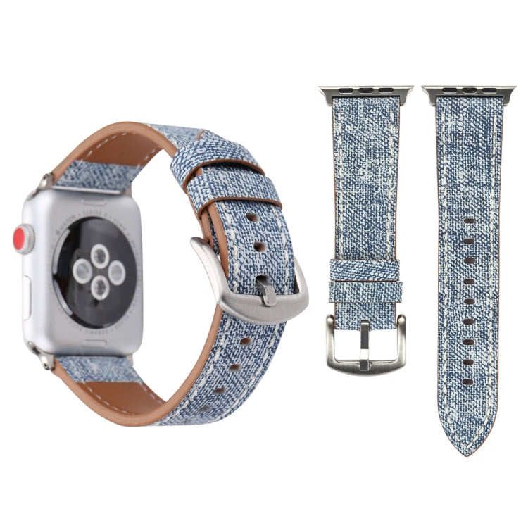 Für Apple Watch Series 10 42 mm / 9 &amp; 8 &amp; 7 41 mm / SE 3 &amp; SE 2 &amp; 6 &amp; SE 5 &amp; 4 40 mm / 3 &amp; 2 &amp; 1 38 mm: Schlichtes, modisches Armband aus echtem Leder im Cowboy-Stil, 38 mm