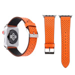 Für Apple Watch Ultra 49 mm &amp; Watch Ultra 2 49 mm / Series 10 46 mm / 9 &amp; 8 &amp; 7 45 mm / SE 3 &amp; SE 2 &amp; 6 &amp; SE 5 &amp; 4 44 mm / 3 &amp; 2 &amp; 1 42 mm: Schlichtes, modisches Echtlederarmband mit Lochmuster, 42 mm