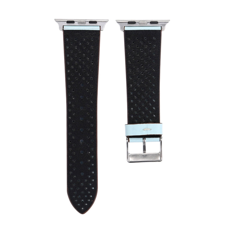Für Apple Watch Ultra 49 mm &amp; Watch Ultra 2 49 mm / Series 10 46 mm / 9 &amp; 8 &amp; 7 45 mm / SE 3 &amp; SE 2 &amp; 6 &amp; SE 5 &amp; 4 44 mm / 3 &amp; 2 &amp; 1 42 mm: Schlichtes, modisches Echtlederarmband mit Lochmuster, 42 mm