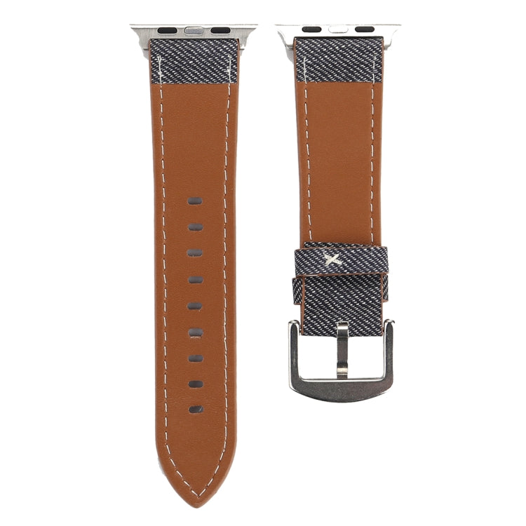 Für Apple Watch Ultra 49 mm &amp; Watch Ultra 2 49 mm / Series 10 46 mm / 9 &amp; 8 &amp; 7 45 mm / SE 3 &amp; SE 2 &amp; 6 &amp; SE 5 &amp; 4 44 mm / 3 &amp; 2 &amp; 1 42 mm: Schlichtes, modisches Armband aus echtem Leder im Cowboy-Stil, 42 mm