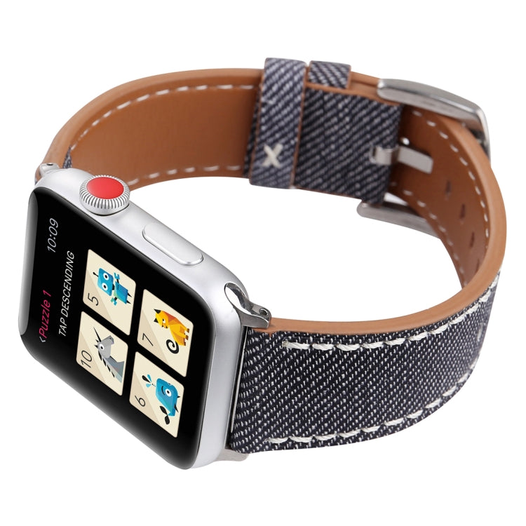 Für Apple Watch Ultra 49 mm &amp; Watch Ultra 2 49 mm / Series 10 46 mm / 9 &amp; 8 &amp; 7 45 mm / SE 3 &amp; SE 2 &amp; 6 &amp; SE 5 &amp; 4 44 mm / 3 &amp; 2 &amp; 1 42 mm: Schlichtes, modisches Armband aus echtem Leder im Cowboy-Stil, 42 mm