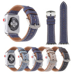 Für Apple Watch Ultra 49 mm &amp; Watch Ultra 2 49 mm / Series 10 46 mm / 9 &amp; 8 &amp; 7 45 mm / SE 3 &amp; SE 2 &amp; 6 &amp; SE 5 &amp; 4 44 mm / 3 &amp; 2 &amp; 1 42 mm: Schlichtes, modisches Armband aus echtem Leder im Cowboy-Stil, 42 mm