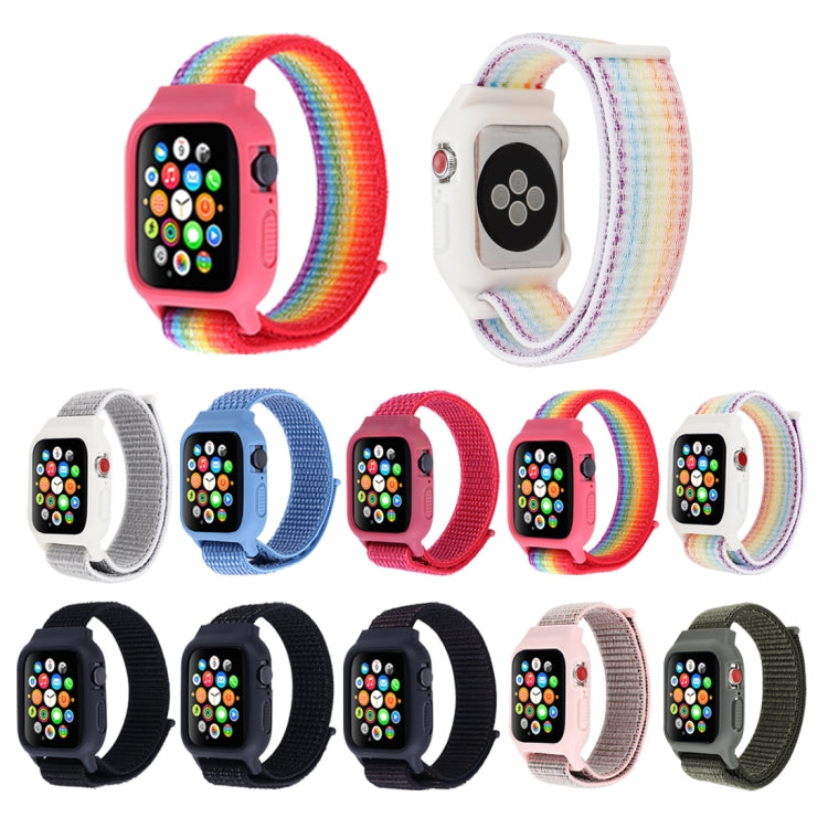 Nylon-Armband mit Klettverschluss für Apple Watch Ultra 49 mm &amp; Watch Ultra 2 49 mm / Series 10 46 mm / 9 &amp; 8 &amp; 7 45 mm / SE 3 &amp; SE 2 &amp; 6 &amp; SE &amp; 5 &amp; 4 44 mm / 3 &amp; 2 &amp; 1 42 mm