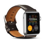 Denior Lederarmband im Retro-Stil mit Ölwachs-Beschichtung für Apple Watch Series 10 (42 mm), 9, 8 und 7 (41 mm), SE 3, SE 2, 6, SE 5 und 4 (40 mm) sowie 3, 2 und 1 (38 mm)