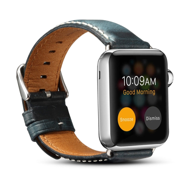 Denior Lederarmband im Retro-Stil mit Ölwachs-Beschichtung für Apple Watch Series 10 (42 mm), 9, 8 und 7 (41 mm), SE 3, SE 2, 6, SE 5 und 4 (40 mm) sowie 3, 2 und 1 (38 mm)