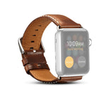 Denior Lederarmband im Retro-Stil mit Ölwachs-Beschichtung für Apple Watch Series 10 (42 mm), 9, 8 und 7 (41 mm), SE 3, SE 2, 6, SE 5 und 4 (40 mm) sowie 3, 2 und 1 (38 mm)