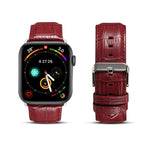 Denior Uhrenarmband aus Rindsleder mit Krokodilprägung für Apple Watch Ultra 49 mm &amp; Watch Ultra 2 49 mm / Series 10 46 mm / 9 &amp; 8 &amp; 7 45 mm / SE 3 &amp; SE 2 &amp; 6 &amp; SE 5 &amp; 4 44 mm / 3 &amp; 2 &amp; 1 42 mm