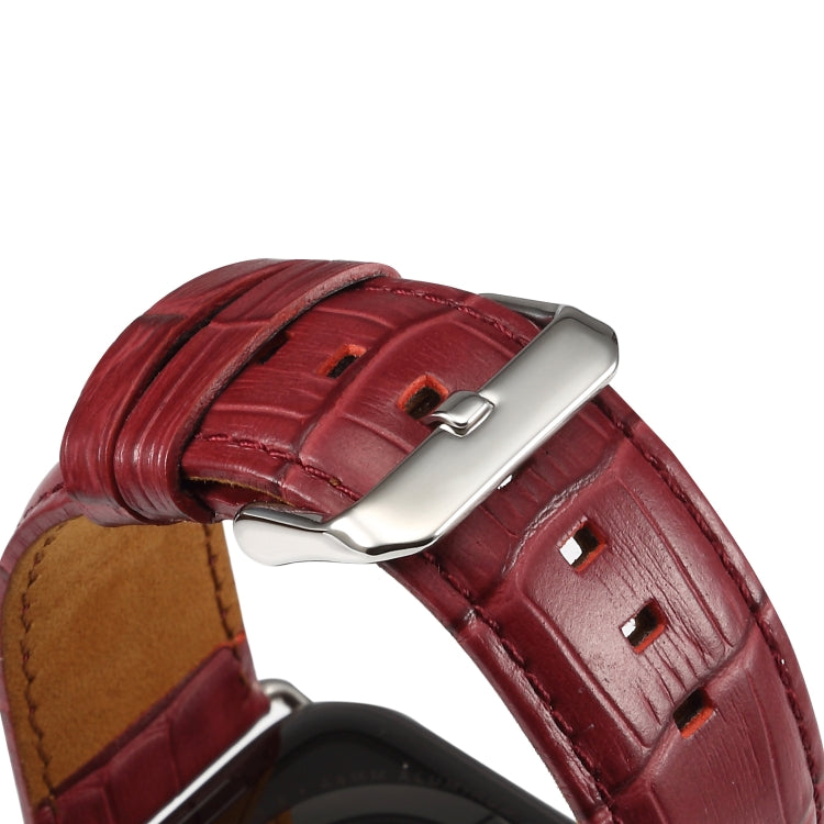 Denior Uhrenarmband aus Rindsleder mit Krokodilprägung für Apple Watch Ultra 49 mm &amp; Watch Ultra 2 49 mm / Series 10 46 mm / 9 &amp; 8 &amp; 7 45 mm / SE 3 &amp; SE 2 &amp; 6 &amp; SE 5 &amp; 4 44 mm / 3 &amp; 2 &amp; 1 42 mm