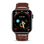 Denior Uhrenarmband aus Rindsleder mit Krokodilprägung für Apple Watch Ultra 49 mm &amp; Watch Ultra 2 49 mm / Series 10 46 mm / 9 &amp; 8 &amp; 7 45 mm / SE 3 &amp; SE 2 &amp; 6 &amp; SE 5 &amp; 4 44 mm / 3 &amp; 2 &amp; 1 42 mm