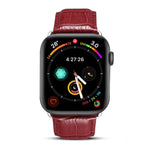Denior Uhrenarmband aus Rindsleder mit Krokodilprägung für Apple Watch Series 10 42 mm / 9, 8 und 7 41 mm / SE 3, SE 2, 6, SE 5 und 4 40 mm / 3, 2 und 1 38 mm