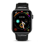 Denior Uhrenarmband aus Rindsleder mit Krokodilprägung für Apple Watch Series 10 42 mm / 9, 8 und 7 41 mm / SE 3, SE 2, 6, SE 5 und 4 40 mm / 3, 2 und 1 38 mm