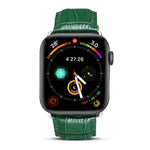 Denior Uhrenarmband aus Rindsleder mit Krokodilprägung für Apple Watch Series 10 42 mm / 9, 8 und 7 41 mm / SE 3, SE 2, 6, SE 5 und 4 40 mm / 3, 2 und 1 38 mm