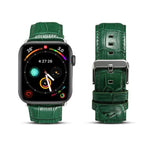 Denior Uhrenarmband aus Rindsleder mit Krokodilprägung für Apple Watch Series 10 42 mm / 9, 8 und 7 41 mm / SE 3, SE 2, 6, SE 5 und 4 40 mm / 3, 2 und 1 38 mm