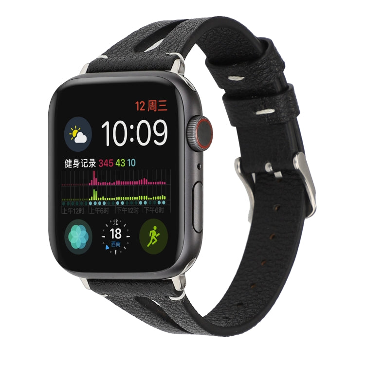 Schlichtes V-förmiges Lederarmband für Apple Watch Ultra 49 mm &amp; Watch Ultra 2 49 mm / Series 10 46 mm / 9 &amp; 8 &amp; 7 45 mm / SE 3 &amp; SE 2 &amp; 6 &amp; SE &amp; 5 &amp; 4 44 mm / 3 &amp; 2 &amp; 1 42 mm