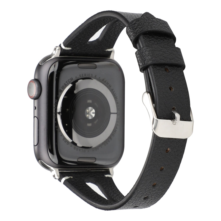 Schlichtes V-förmiges Lederarmband für Apple Watch Ultra 49 mm &amp; Watch Ultra 2 49 mm / Series 10 46 mm / 9 &amp; 8 &amp; 7 45 mm / SE 3 &amp; SE 2 &amp; 6 &amp; SE &amp; 5 &amp; 4 44 mm / 3 &amp; 2 &amp; 1 42 mm