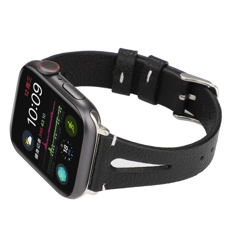 Schlichtes V-förmiges Lederarmband für Apple Watch Ultra 49 mm &amp; Watch Ultra 2 49 mm / Series 10 46 mm / 9 &amp; 8 &amp; 7 45 mm / SE 3 &amp; SE 2 &amp; 6 &amp; SE &amp; 5 &amp; 4 44 mm / 3 &amp; 2 &amp; 1 42 mm