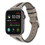 Schlichtes V-förmiges Lederarmband für Apple Watch Ultra 49 mm &amp; Watch Ultra 2 49 mm / Series 10 46 mm / 9 &amp; 8 &amp; 7 45 mm / SE 3 &amp; SE 2 &amp; 6 &amp; SE &amp; 5 &amp; 4 44 mm / 3 &amp; 2 &amp; 1 42 mm