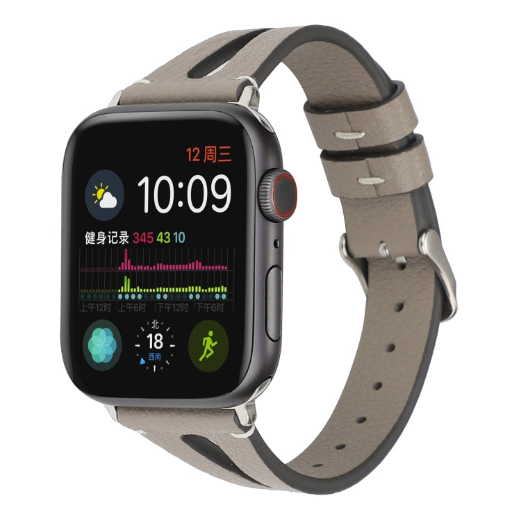 Schlichtes V-förmiges Lederarmband für Apple Watch Ultra 49 mm &amp; Watch Ultra 2 49 mm / Series 10 46 mm / 9 &amp; 8 &amp; 7 45 mm / SE 3 &amp; SE 2 &amp; 6 &amp; SE &amp; 5 &amp; 4 44 mm / 3 &amp; 2 &amp; 1 42 mm