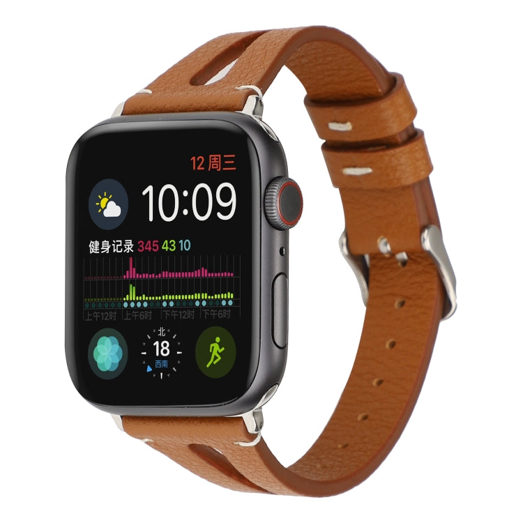 Schlichtes V-förmiges Lederarmband für Apple Watch Ultra 49 mm &amp; Watch Ultra 2 49 mm / Series 10 46 mm / 9 &amp; 8 &amp; 7 45 mm / SE 3 &amp; SE 2 &amp; 6 &amp; SE &amp; 5 &amp; 4 44 mm / 3 &amp; 2 &amp; 1 42 mm