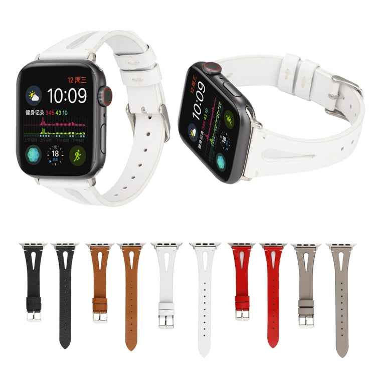 Schlichtes V-förmiges Lederarmband für Apple Watch Ultra 49 mm &amp; Watch Ultra 2 49 mm / Series 10 46 mm / 9 &amp; 8 &amp; 7 45 mm / SE 3 &amp; SE 2 &amp; 6 &amp; SE &amp; 5 &amp; 4 44 mm / 3 &amp; 2 &amp; 1 42 mm