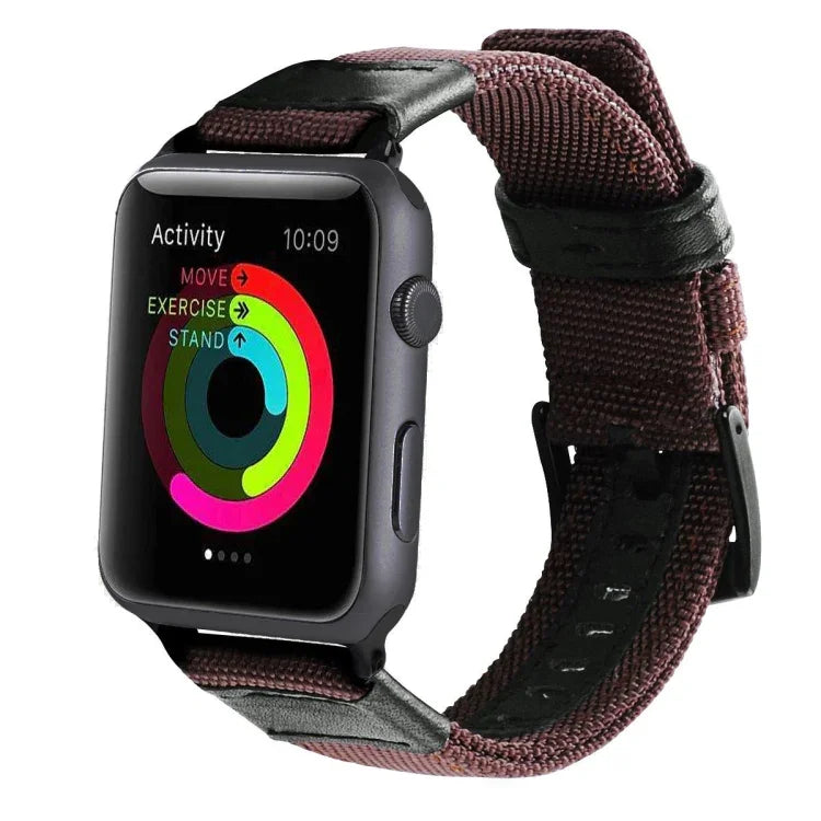 Nylon-Armband im Jeep-Stil mit Edelstahlschließe für Apple Watch Series 3, 2 und 1 (42 mm).