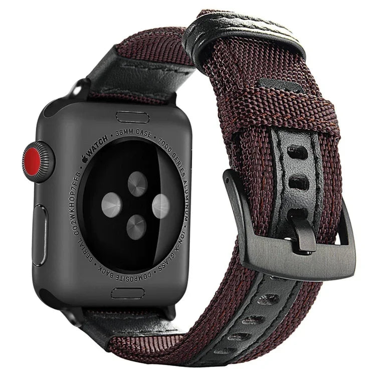 Nylon-Armband im Jeep-Stil mit Edelstahlschließe für Apple Watch Series 3, 2 und 1 (42 mm).