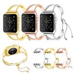 Metallarmband in V-Form mit Edelstahlschließe für Apple Watch Series 10 (42 mm), 9, 8 und 7 (41 mm), SE 3, SE 2, 6, SE, 5 und 4 (40 mm), 3, 2 und 1 (38 mm) und 7 (41 mm).