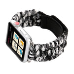 Magic Paste echtes Leder Schirmseil Nylon Armband mit Edelstahlschnalle für Apple Watch Series 10 42mm / 9&8&7 41mm / SE 3&SE 2&6&SE&5&4 40mm / 3&2&1 38mm, 7 41mm / 6&SE&5&4 40mm / 3&2&1 38mm