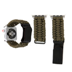 Magic Paste echtes Leder Schirmseil Nylon Armband mit Edelstahlschnalle für Apple Watch Series 10 42mm / 9&8&7 41mm / SE 3&SE 2&6&SE&5&4 40mm / 3&2&1 38mm, 7 41mm / 6&SE&5&4 40mm / 3&2&1 38mm