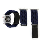 Magic Paste Echtes Leder Regenschirmseil Nylon Armband mit Edelstahlschnalle für Apple Watch Ultra 49mm&Watch Ultra 2 49mm / Series 10 46mm / 9&8&7 45mm / SE 3&SE 2&6&SE&5&4 44mm / 3&2&1 42mm, 7 45mm / 6&SE&5&4 44mm / 3&2&1 42mm
