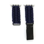 Magic Paste Echtes Leder Regenschirmseil Nylon Armband mit Edelstahlschnalle für Apple Watch Ultra 49mm&Watch Ultra 2 49mm / Series 10 46mm / 9&8&7 45mm / SE 3&SE 2&6&SE&5&4 44mm / 3&2&1 42mm, 7 45mm / 6&SE&5&4 44mm / 3&2&1 42mm