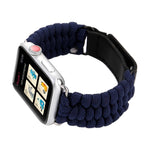 Magic Paste Echtes Leder Regenschirmseil Nylon Armband mit Edelstahlschnalle für Apple Watch Ultra 49mm&Watch Ultra 2 49mm / Series 10 46mm / 9&8&7 45mm / SE 3&SE 2&6&SE&5&4 44mm / 3&2&1 42mm, 7 45mm / 6&SE&5&4 44mm / 3&2&1 42mm