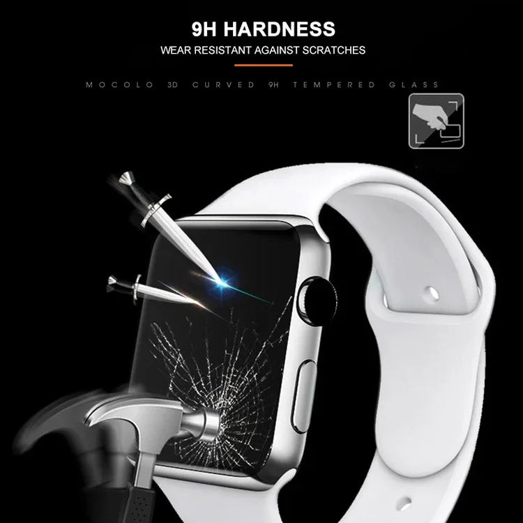 mocolo 0,33 mm 9H 3D Rundkanten-Schutzfolie aus gehärtetem Glas mit vollflächiger Verklebung für Apple Watch Series 6 / 5 / 4 / Watch SE 40 mm