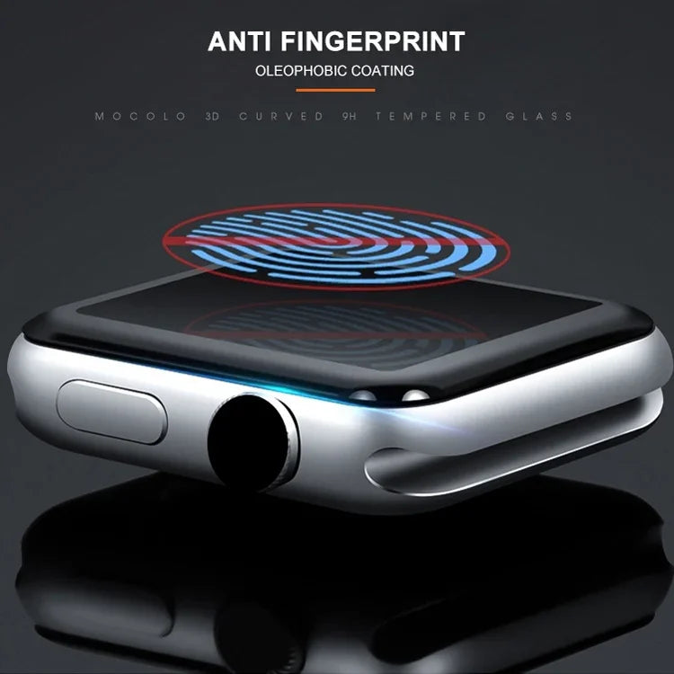 mocolo 0,33 mm 9H 3D Rundkanten-Schutzfolie aus gehärtetem Glas mit vollflächiger Verklebung für Apple Watch Series 6 / 5 / 4 / Watch SE 40 mm
