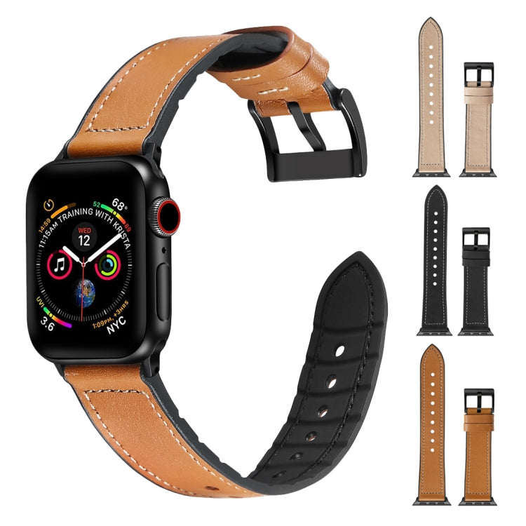 Einfarbiges TPU-Armband mit Edelstahlkern für Apple Watch Series 7 (45 mm), 6, SE, 5, 4 (44 mm) und 3, 2, 1 (42 mm, 44 mm)