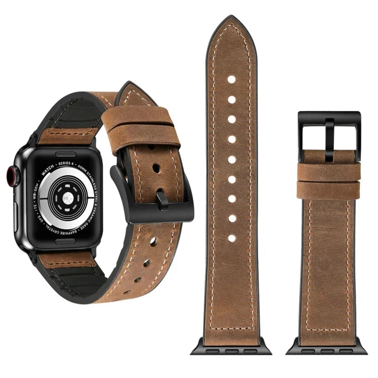 TPU-Armband mit Crazy-Horse-Textur für Apple Watch Series 3, 2 und 1 (42 mm)