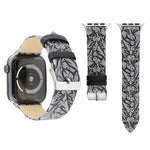 Echtleder-Uhrenarmband mit Dornenmuster für Apple Watch Series 10 42 mm / 9, 8 und 7 41 mm / SE 3, SE 2, 6, SE 5 und 4 40 mm / 3, 2 und 1 38 mm und 40 mm