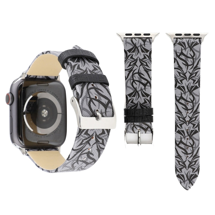 Echtleder-Uhrenarmband mit Dornenmuster für Apple Watch Series 10 42 mm / 9, 8 und 7 41 mm / SE 3, SE 2, 6, SE 5 und 4 40 mm / 3, 2 und 1 38 mm und 40 mm